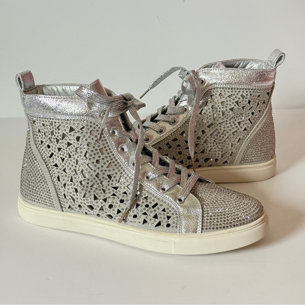 Lady Couture New York Silver High Top Sneakers 41 | US Size 9.5